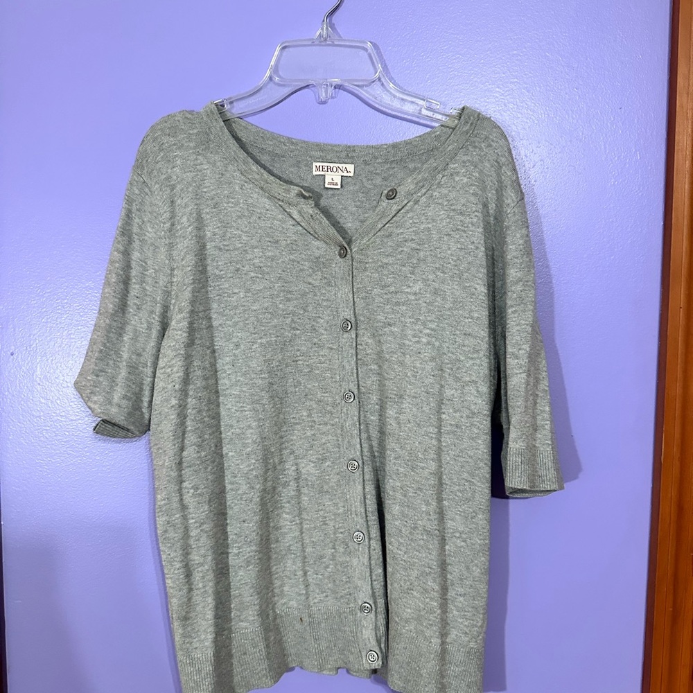 Merona Gray Button-Up Cardigan